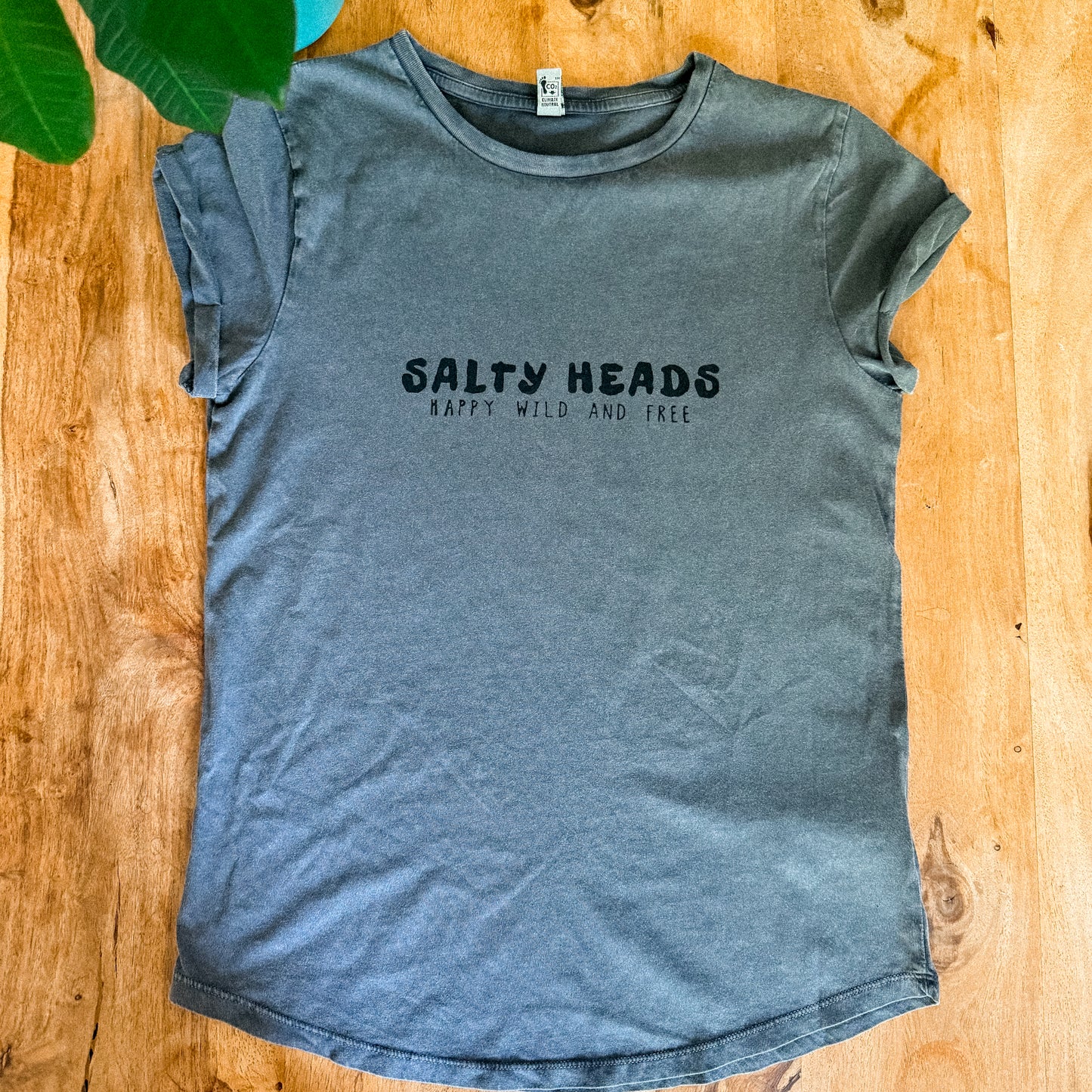HAPPY WILD AND FREE// washed Shirt (w) "grau"