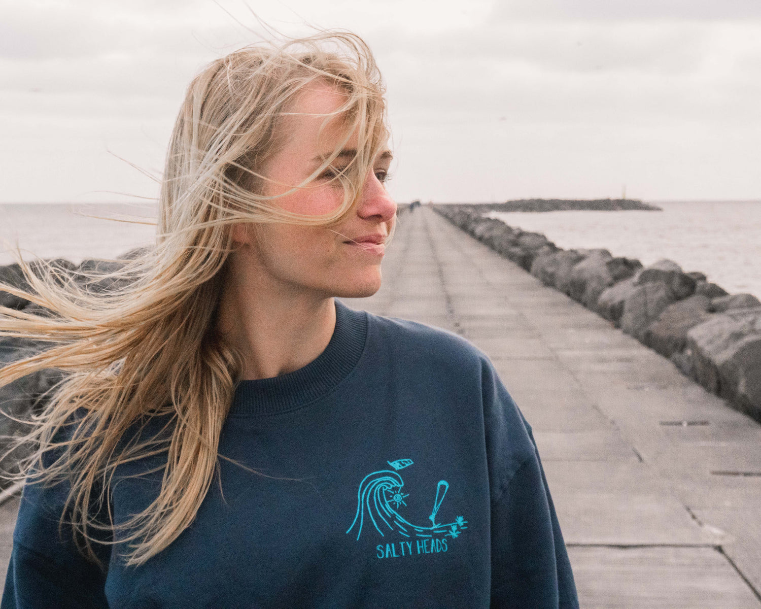 Damen Sweater blau Hvide Sande Salty Heads