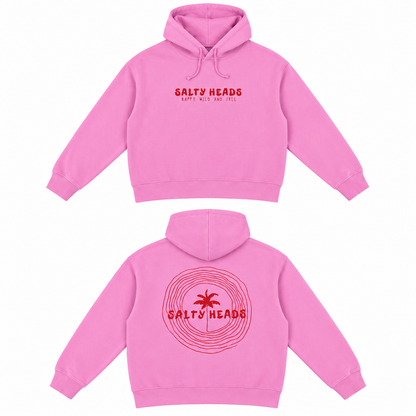Happy wild and free // Hoodie „rosa/rot“ Frauenversion (Cropped)