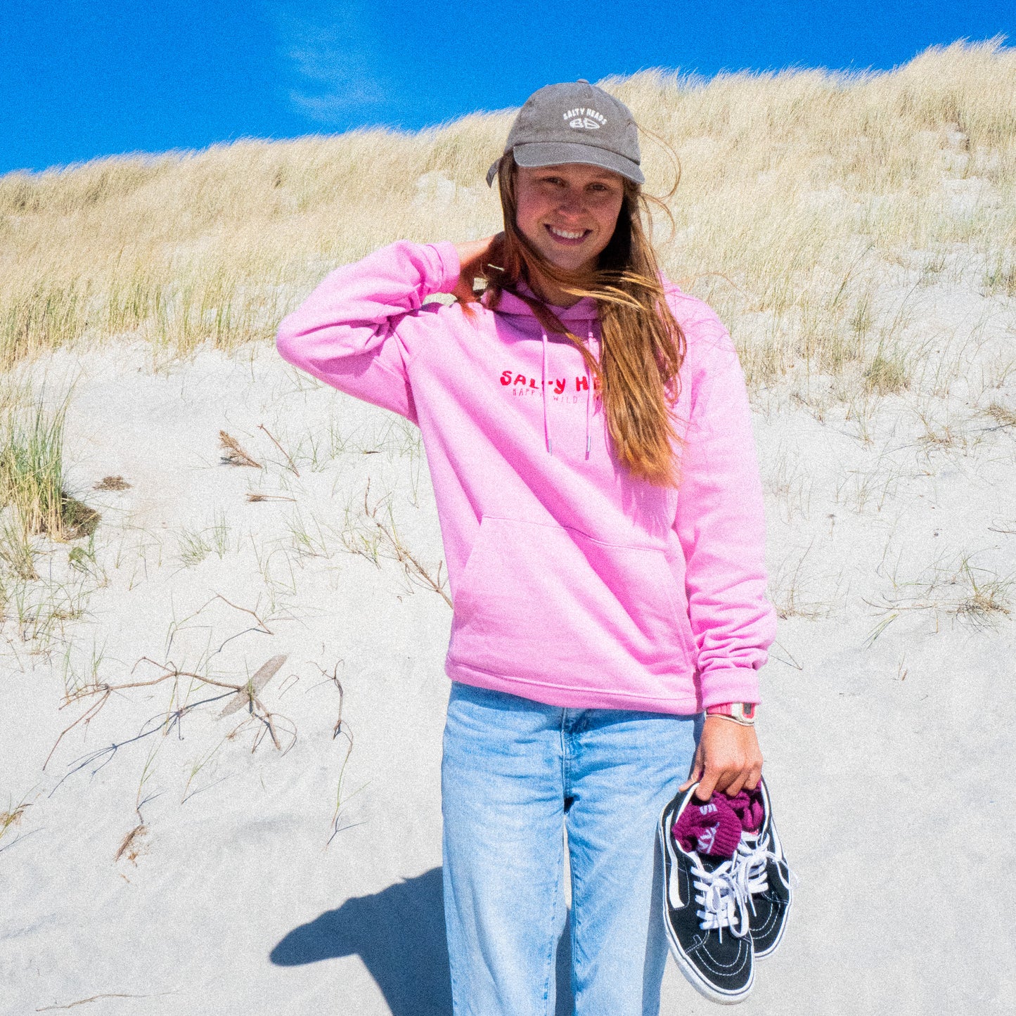 Happy wild and free // Hoodie „rosa/rot“