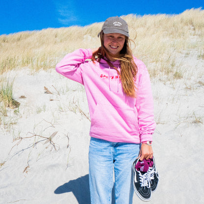 Happy wild and free // Hoodie „rosa/rot“
