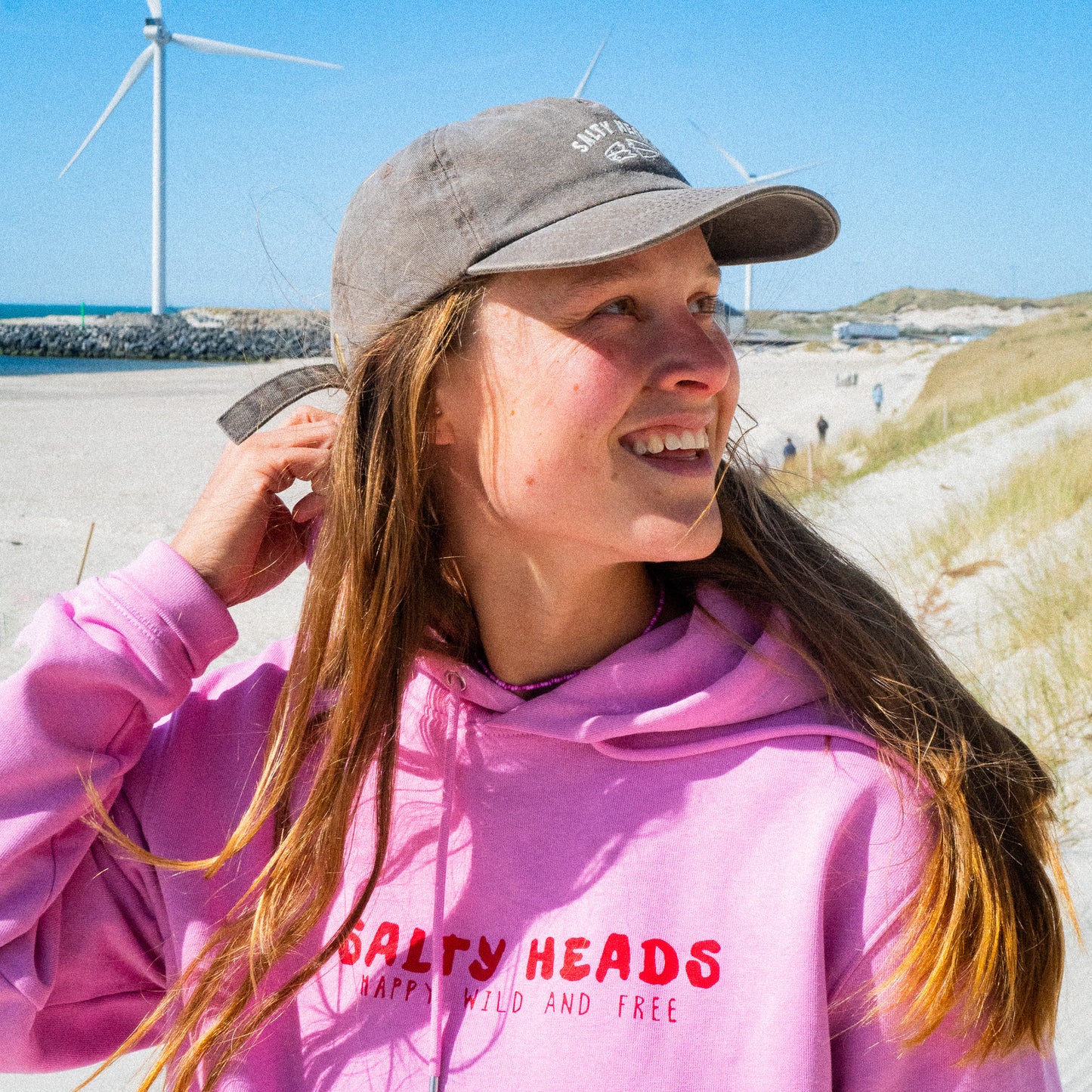 Happy wild and free // Hoodie „rosa/rot“