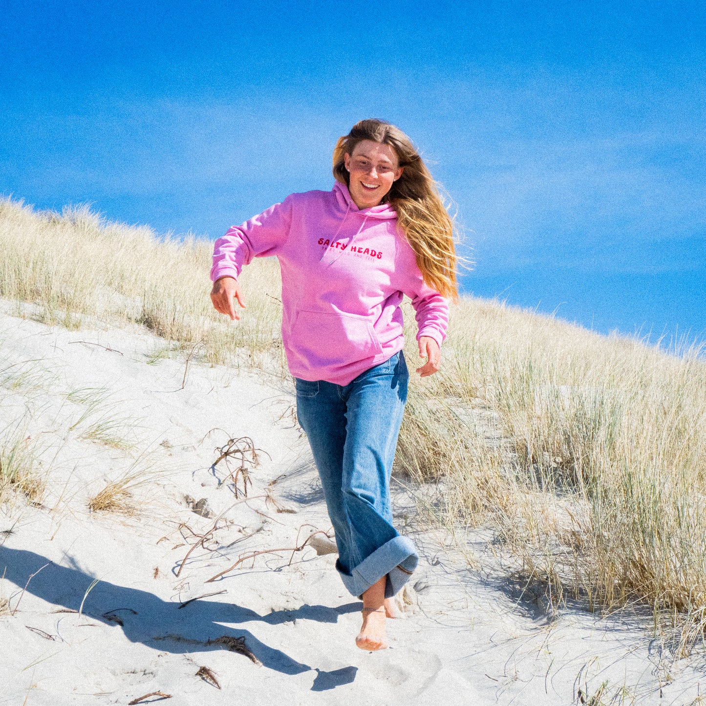 Happy wild and free // Hoodie „rosa/rot“