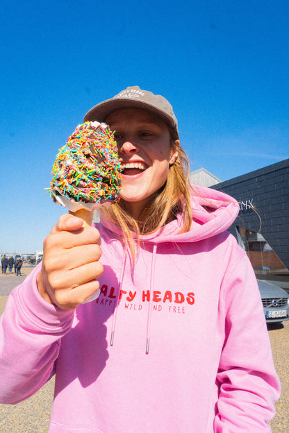 Happy wild and free // Hoodie „rosa/rot“