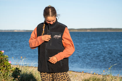 Nordwind// Fleece Weste " beige, schwarz"