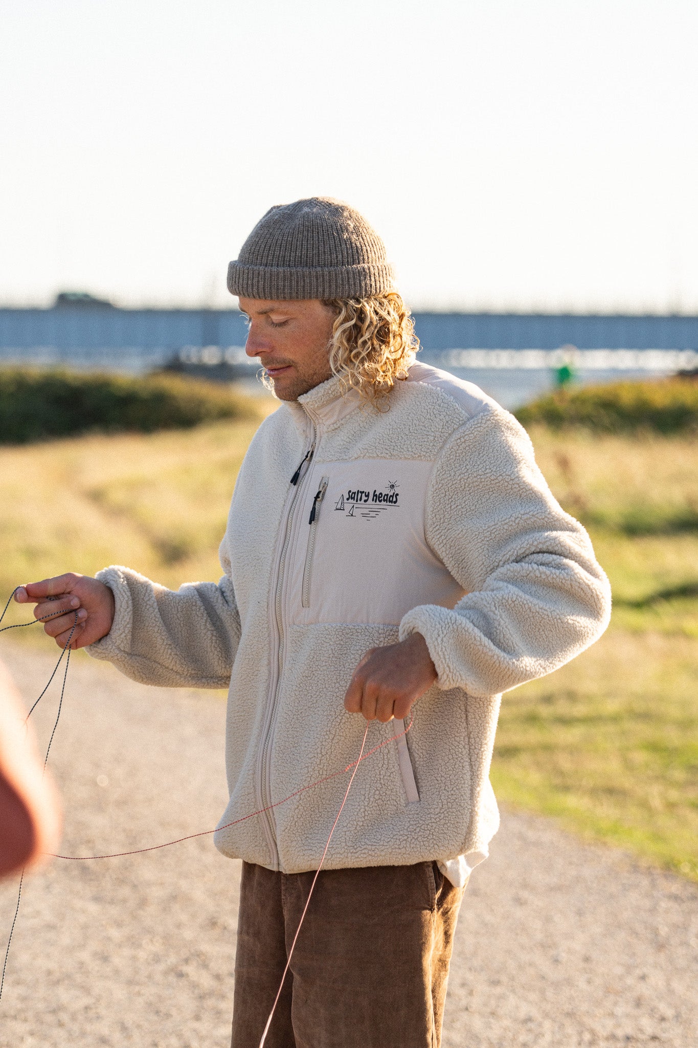 Nordwind// Fleece Jacke "olive, beige, schwarz"