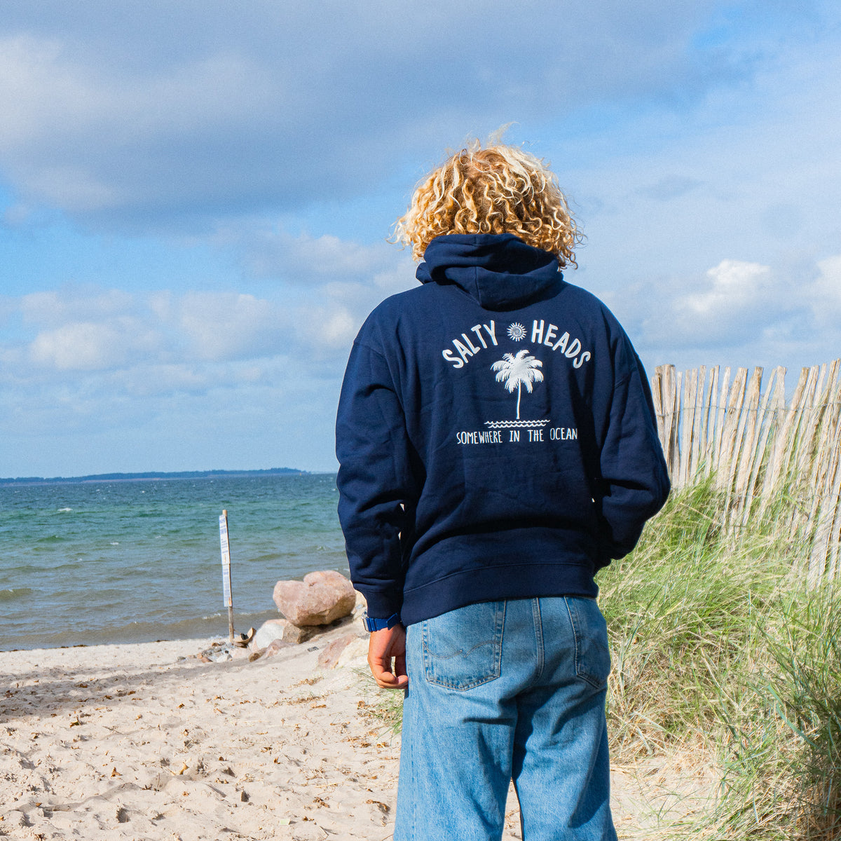 HAPPY WILD AND FREE // Hoodie "blau"