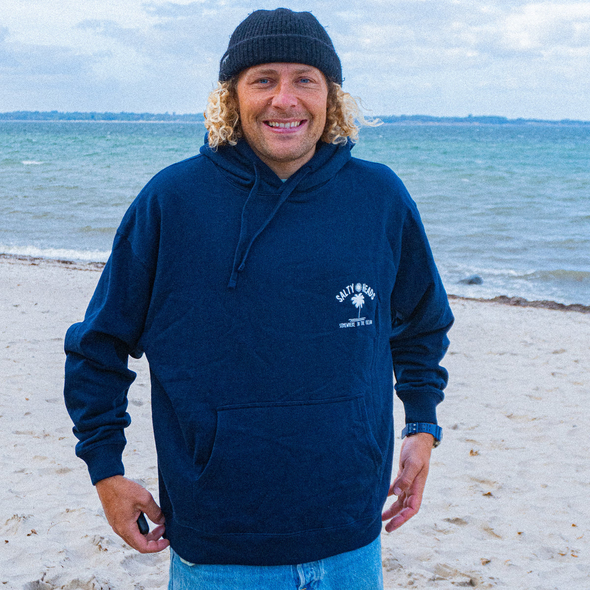 HAPPY WILD AND FREE // Hoodie "blau"
