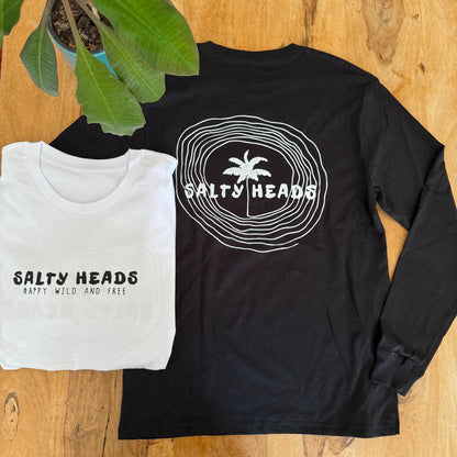 Happy wild and free // Longsleeve black&white