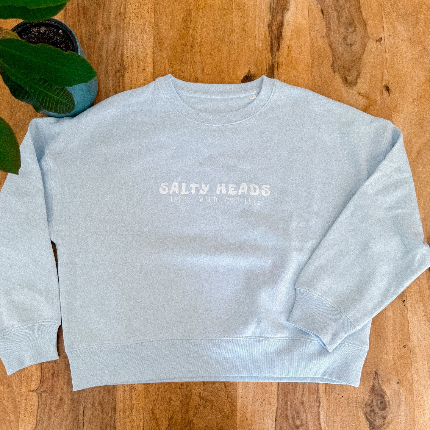 HAPPY WILD AND FREE// Sweater "smaragf, hellblau, rostbraun"