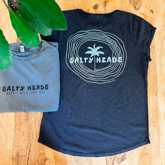 HAPPY WILD AND FREE// washed Shirt (w) "grau"