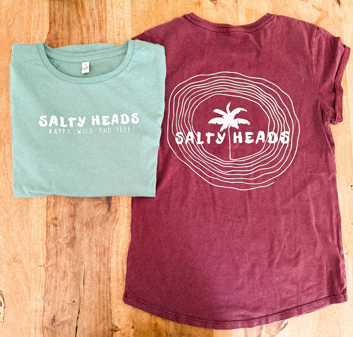 Happy wild and free // T-Shirt "mint, rot"