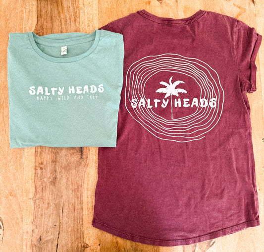 Happy wild and free // T-Shirt "mint, rot"