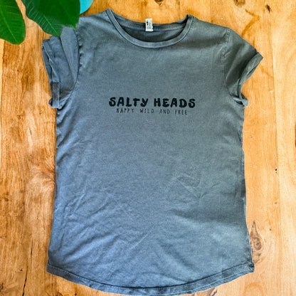HAPPY WILD AND FREE// washed Shirt (w) "grau"