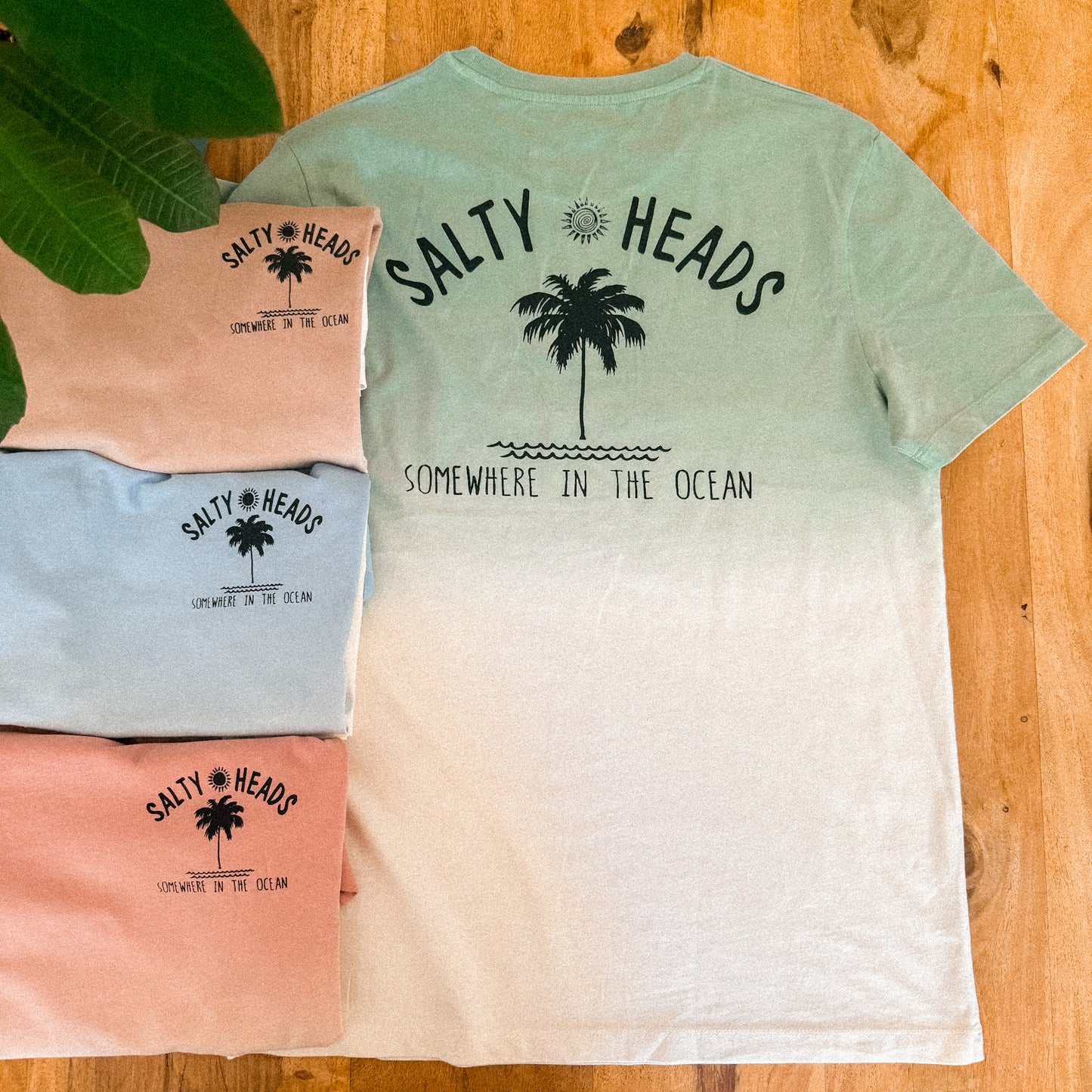 Salty Heads Batik Edition – T-Shirt "blau, braun, mint, rosa"