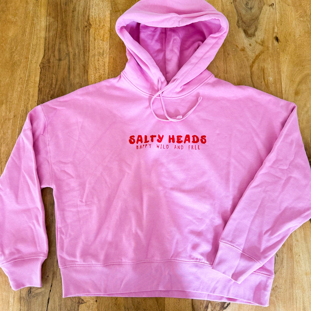 Happy wild and free // Hoodie „rosa/rot“ Frauenversion (Cropped)
