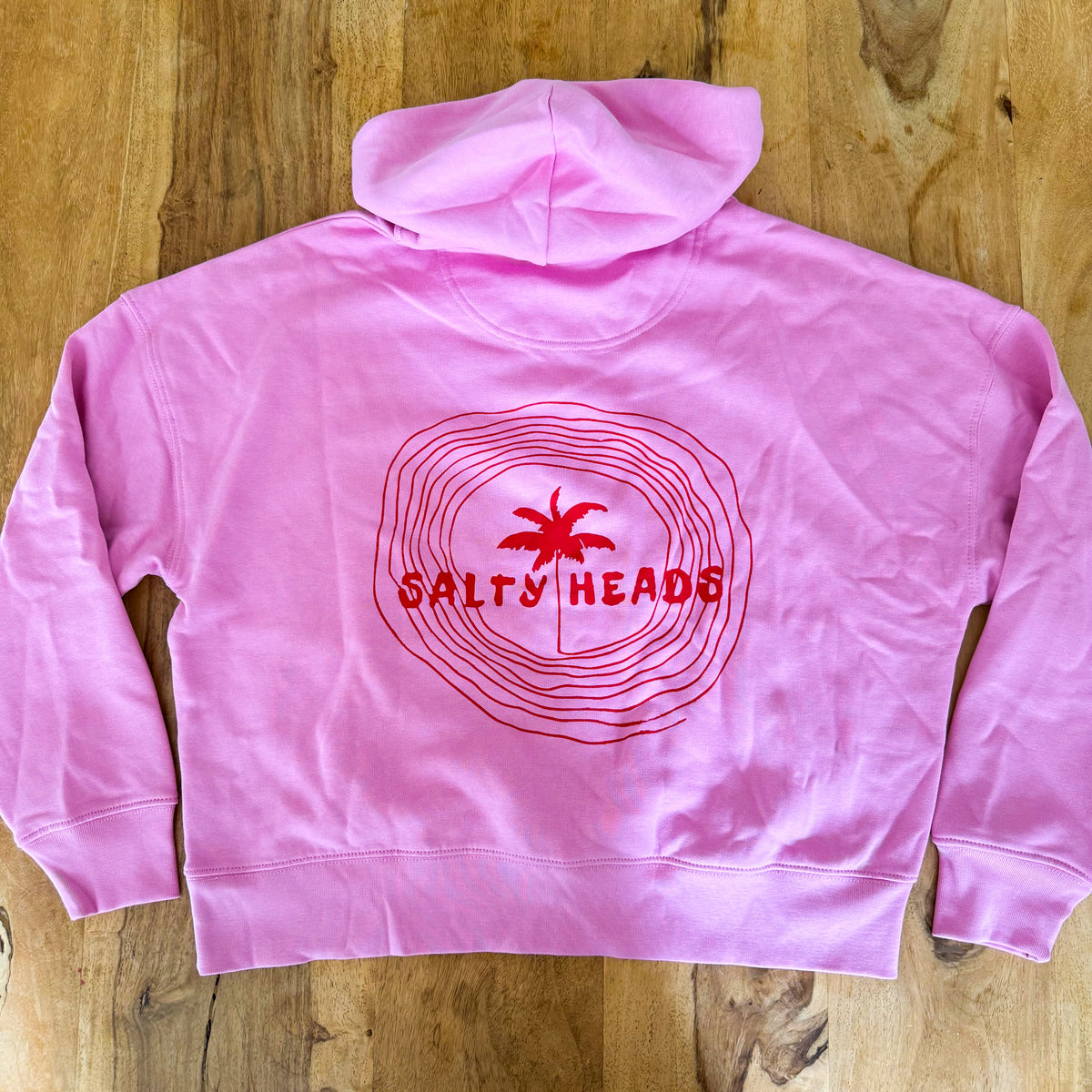 Happy wild and free // Hoodie „rosa/rot“ Frauenversion (Cropped)
