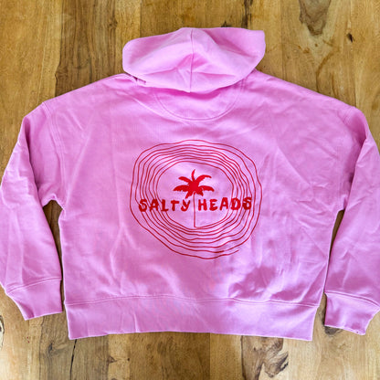 Happy wild and free // Hoodie „rosa/rot“ Frauenversion (Cropped)