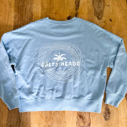 HAPPY WILD AND FREE// Sweater "washed light blue"