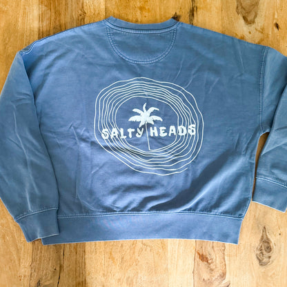 HAPPY WILD AND FREE// Sweater "washed denim blue"