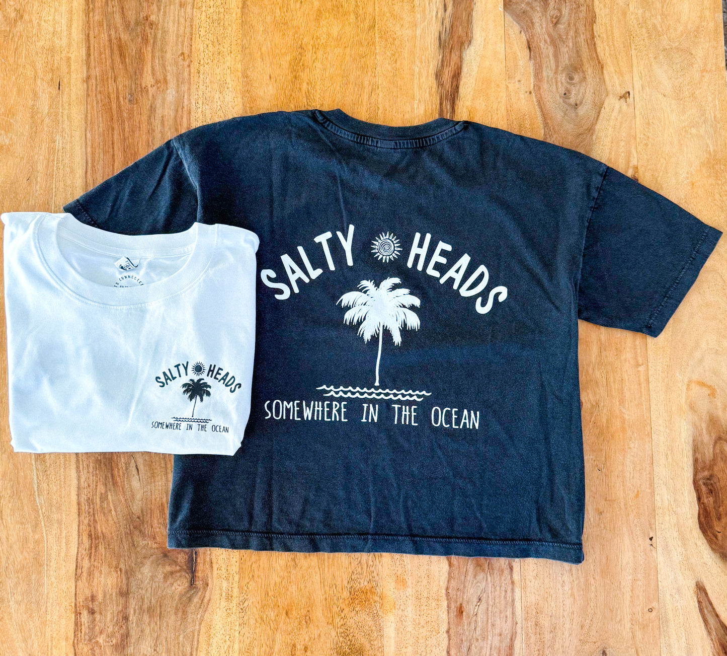 Ocean // Crop Top "weiss, schwarz"
