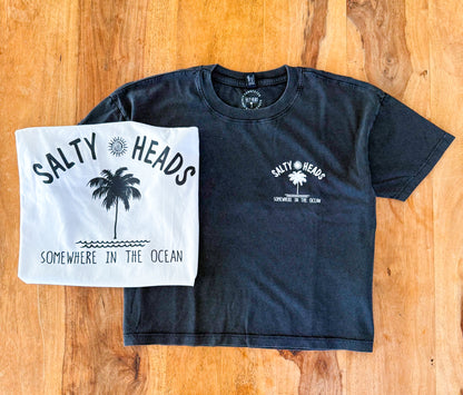 Ocean // Crop Top "weiss, schwarz"