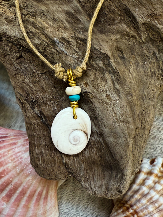 Muschelkette gold/mint/natur