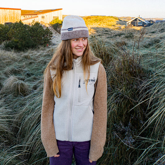 Nordwind// Fleece Weste " beige, schwarz"