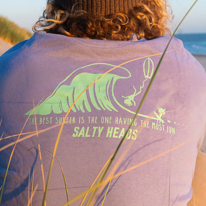 THE BEST SURFER IS THE ONE HAVING THE MOST FUN // Sweater "VIOLETT, MINT"