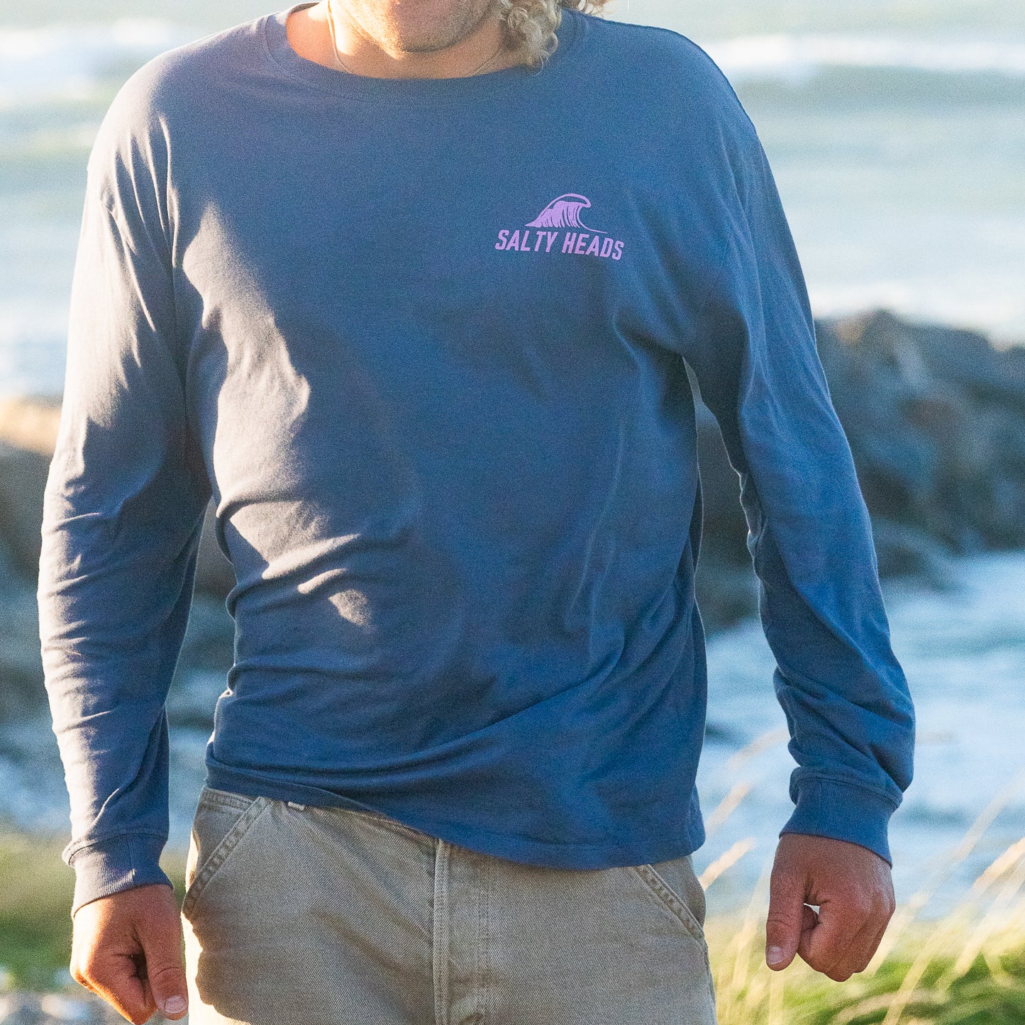 OCEAN // Longsleeve "blau, pink"