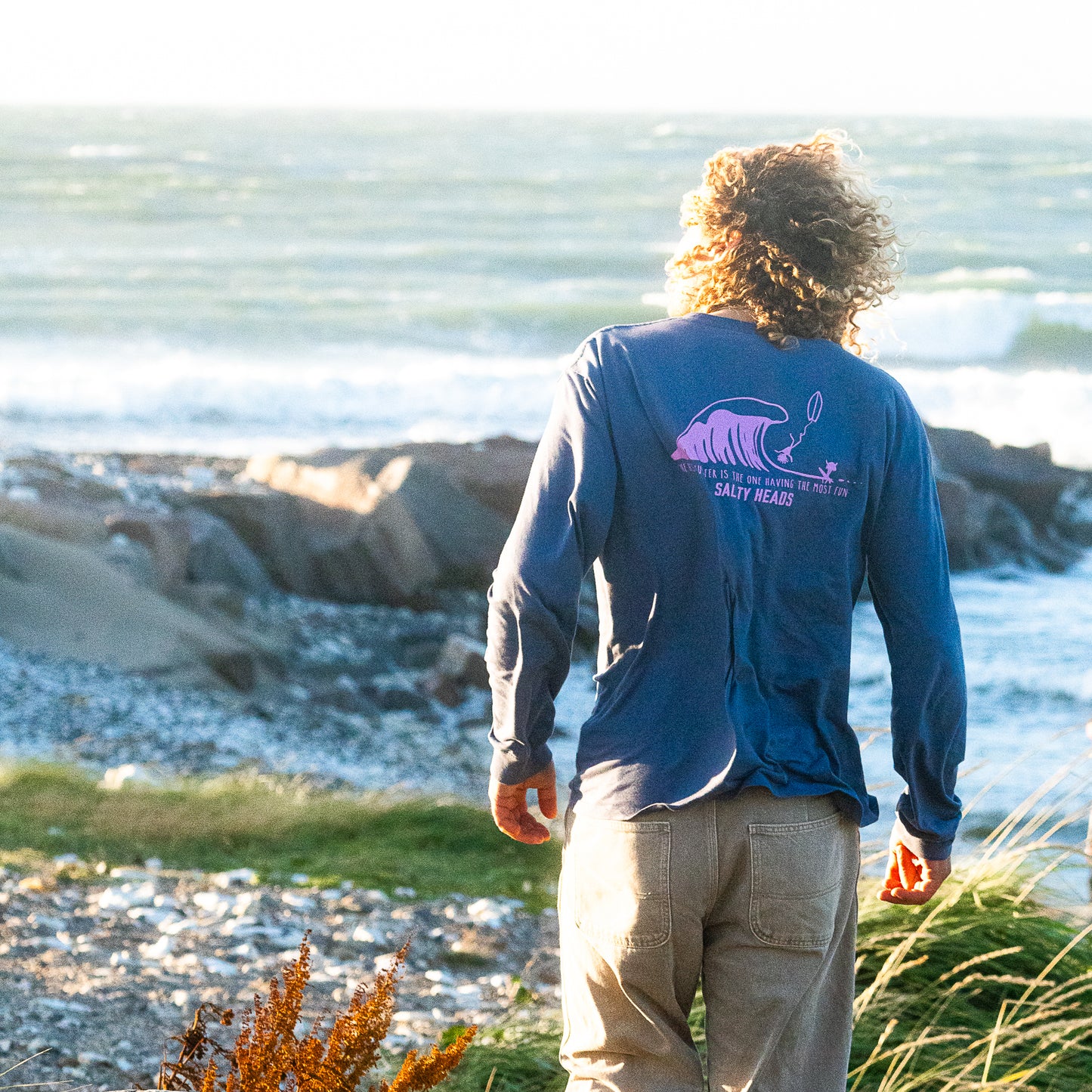 OCEAN // Longsleeve "blau, pink"