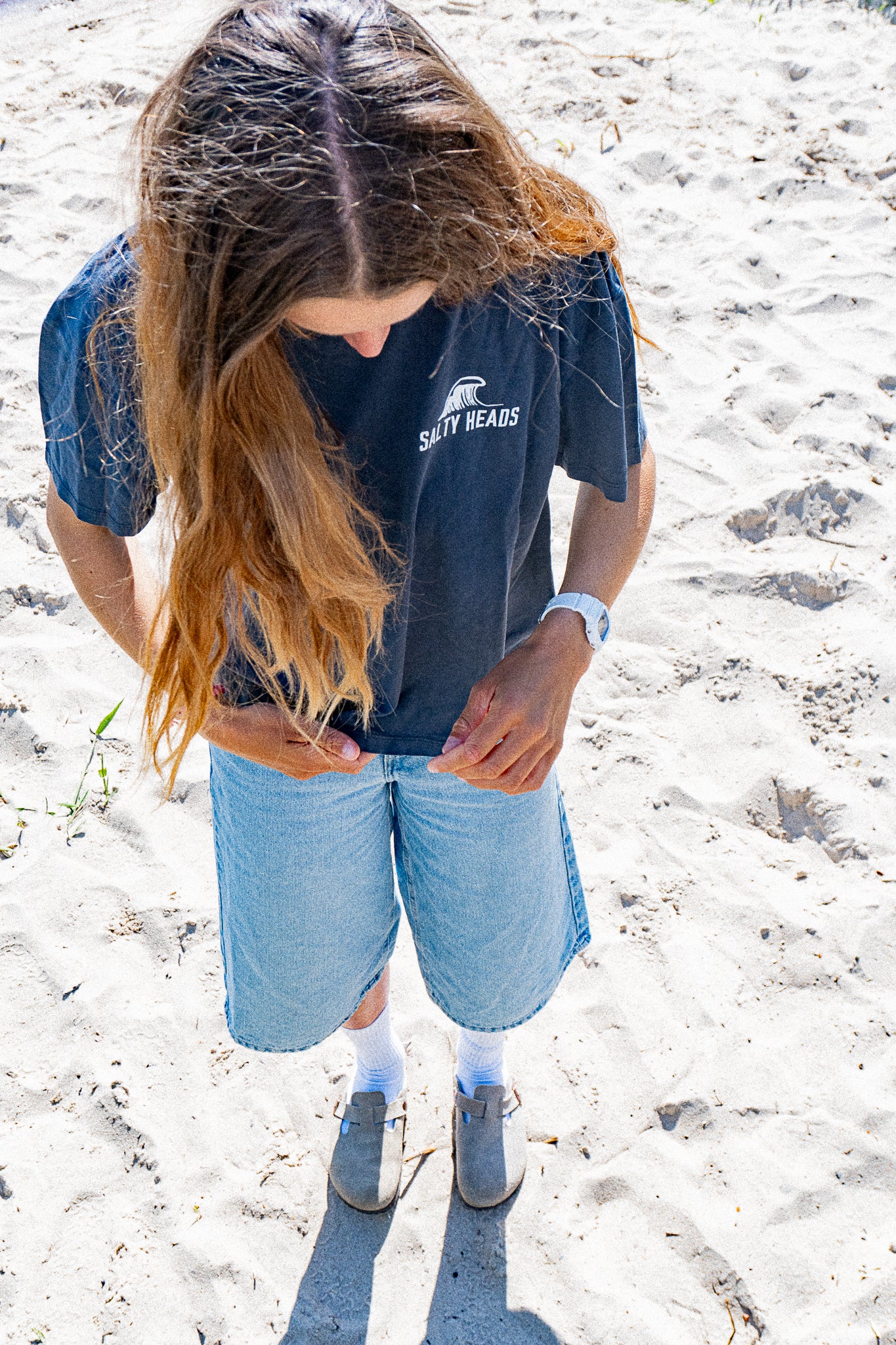 The best surfer is the one having the most fun // Shirt "grau/blau"