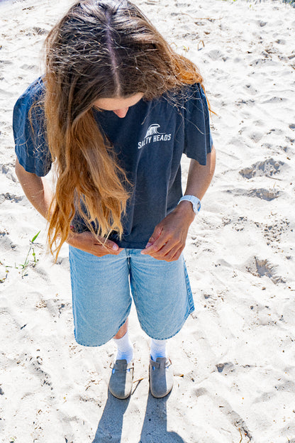 The best surfer is the one having the most fun // Shirt "grau/blau"