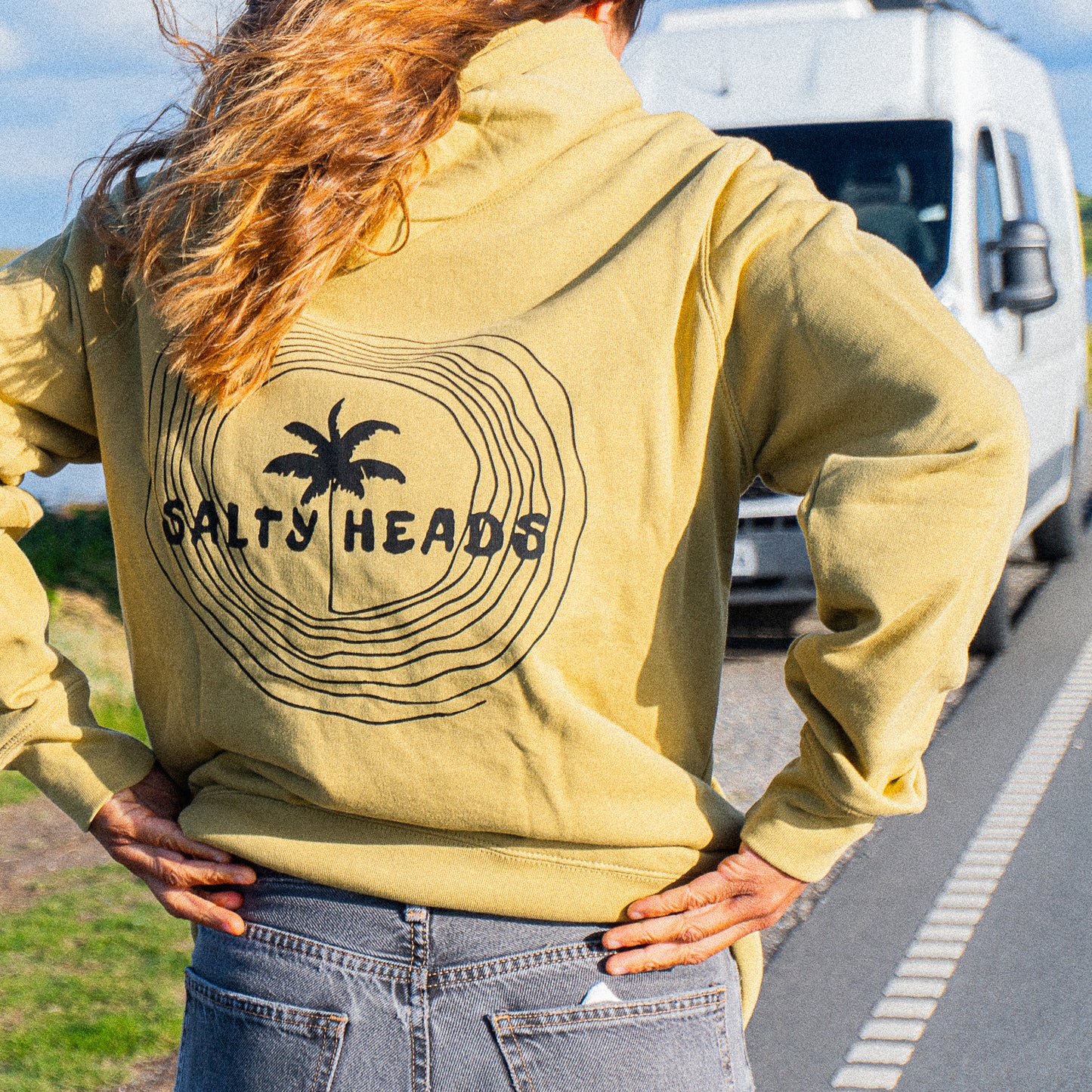 Happy wild and free // Hoodie „olive“