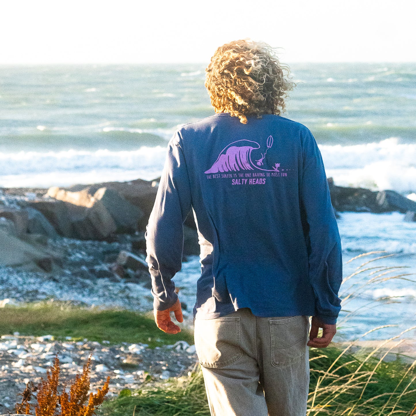 OCEAN // Longsleeve "blau, pink"