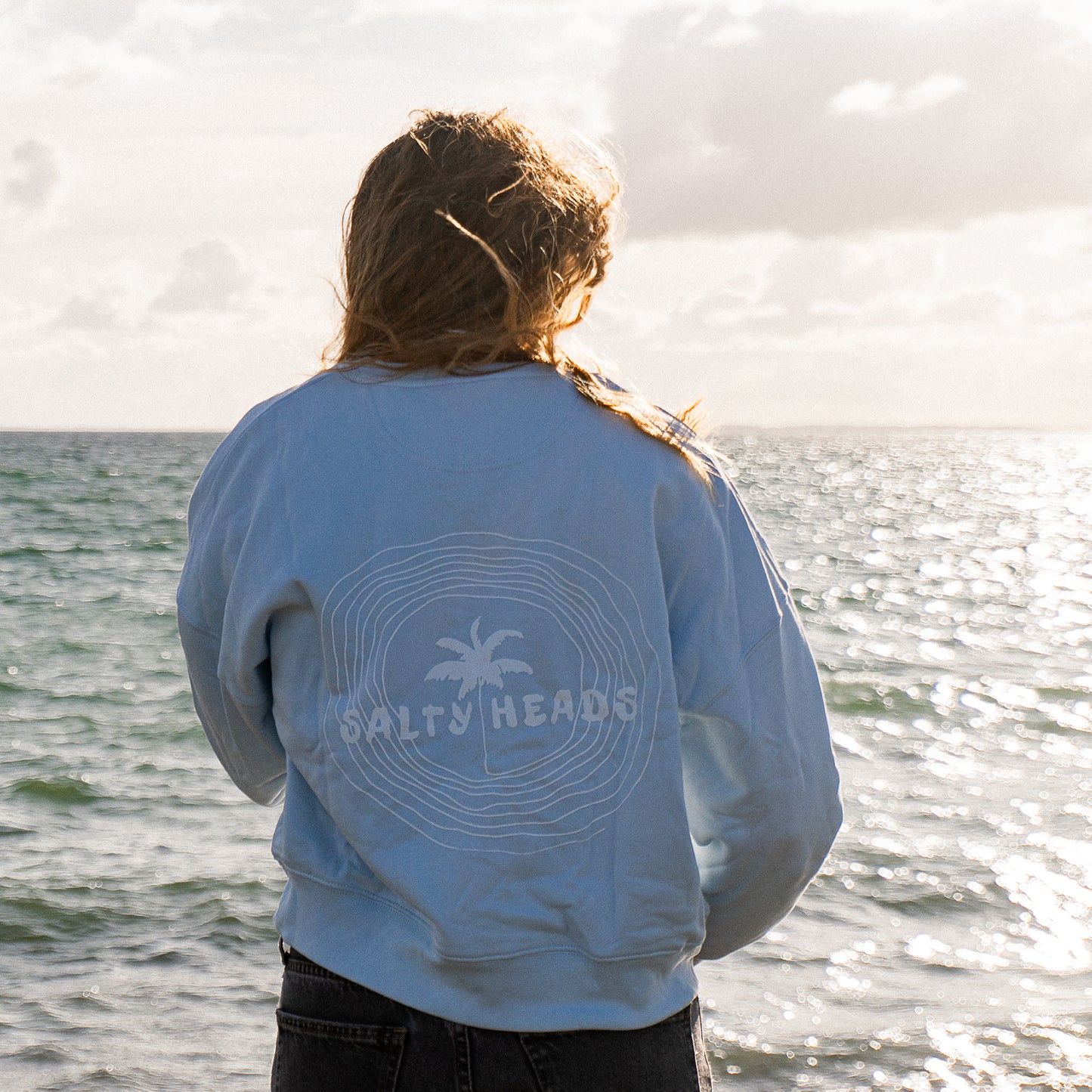 HAPPY WILD AND FREE// Sweater "smaragf, hellblau, rostbraun"