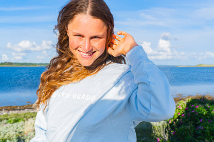 HAPPY WILD AND FREE// Sweater "smaragf, hellblau, rostbraun"