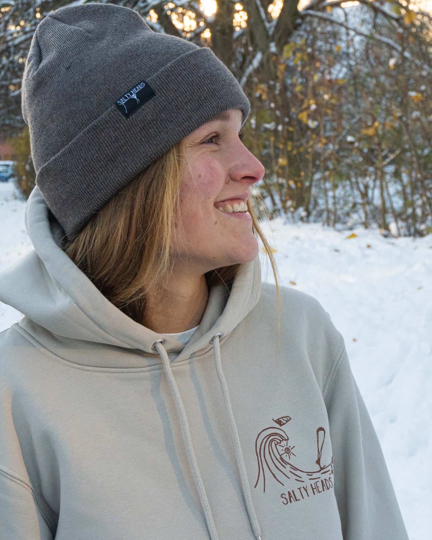 Mütze aus feiner Merinowolle "dezentes Logo" - Made in Germany
