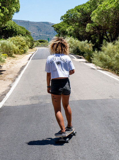 Ocean // Crop Top "weiss, schwarz"