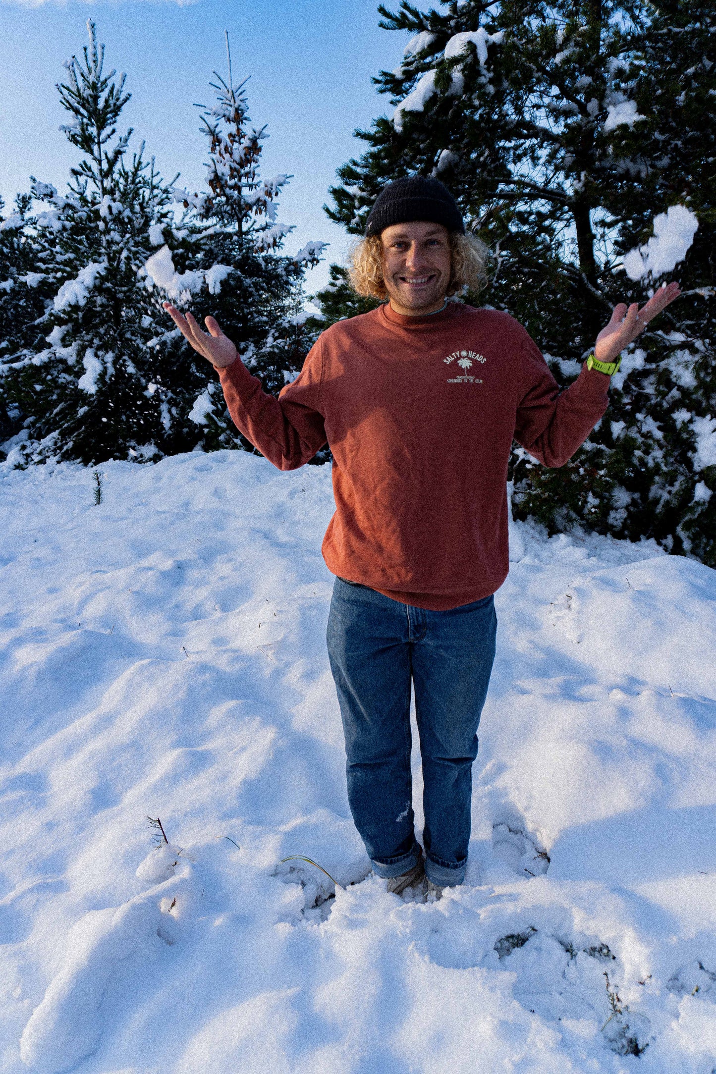 OCEAN // Sweater "orangebraun//beige"