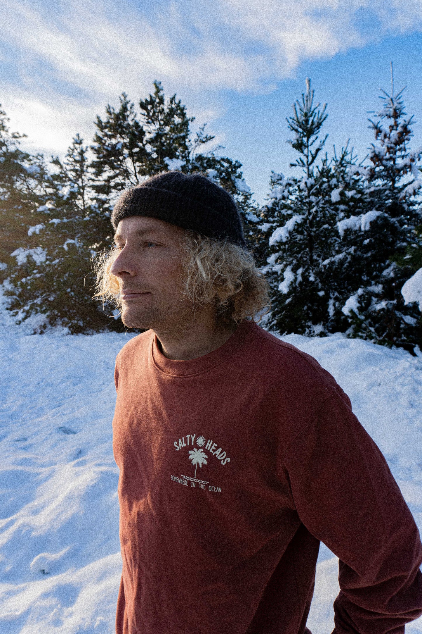 OCEAN // Sweater "orangebraun//beige"