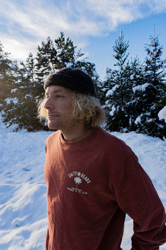 OCEAN // Sweater "orangebraun//beige"