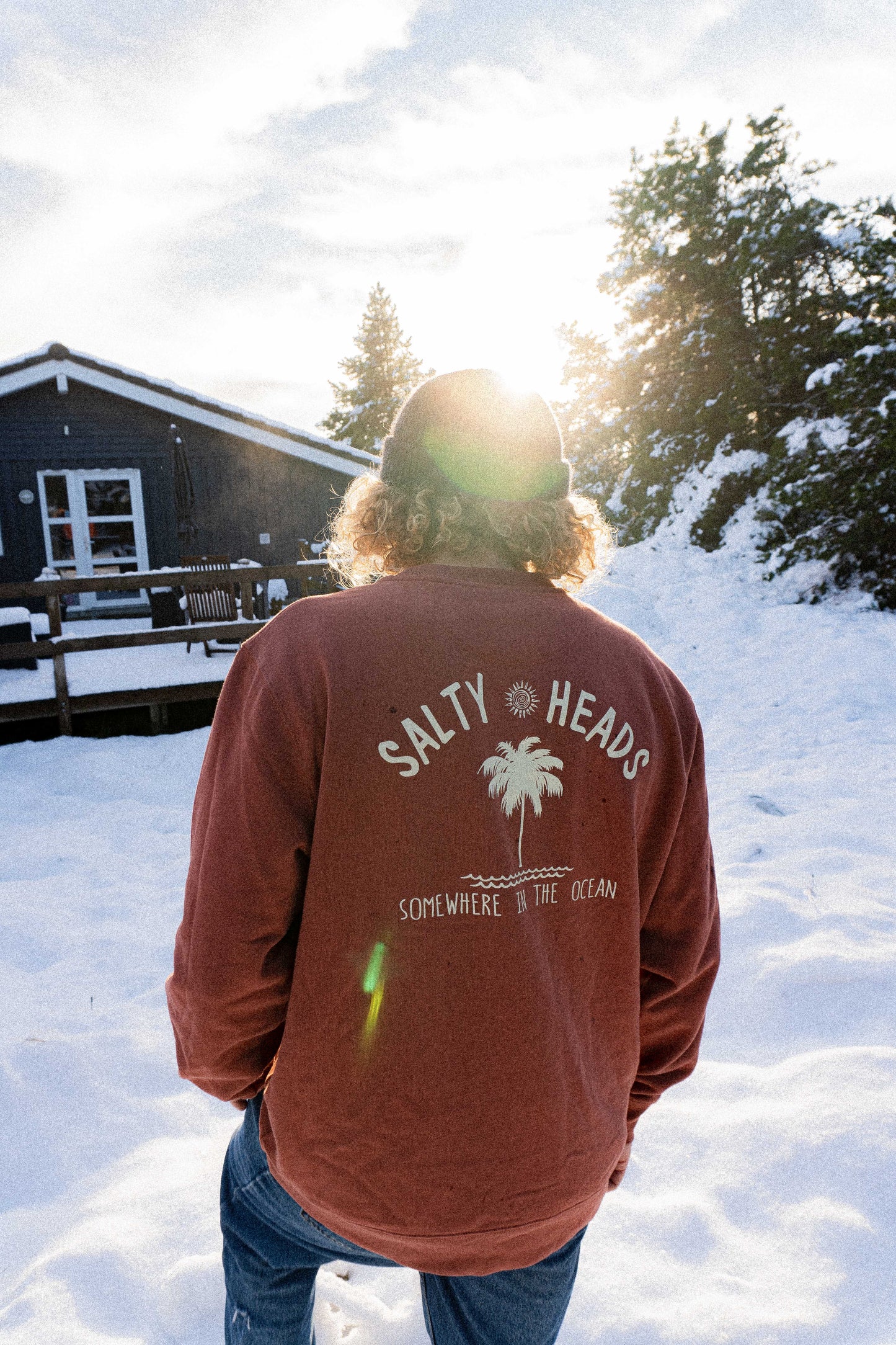 OCEAN // Sweater "orangebraun//beige"